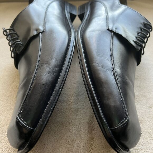 Mezlan Linosa Black Leather Oxford Men’s  12 M Made in Spain Bicycle Toe Dress - Picture 6 of 16